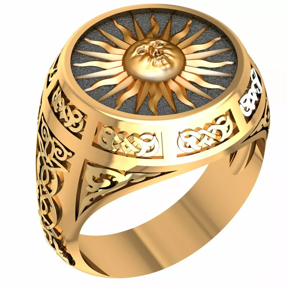 Sun Ring Sun Face Ring Mens Women Boho Brass Jewelry Size6 15