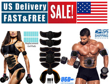 Rechargeable EMS Abs Trainer Arms  Hips Muscle Stimulator Abdominal Training