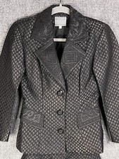 Vtg DEWILDE KOOS Suit Women’s 2-Piece Black Jacquard Size 6 Made in USA