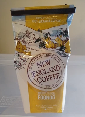 NEW ENGLAND COFFEE EGGNOG GROUND COFFEE 11oz. BAG MEDIUM ROAST FLAVORED