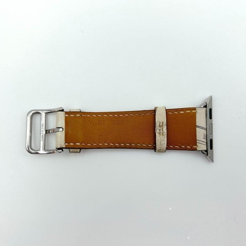 Hermès White Leather Double Tour Apple Watch Strap Della Cavalleria 38-41mm - Photo 7 sur 8