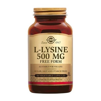 Solgar, L-Lysin, freie Form, 500 mg, 50 Kapseln