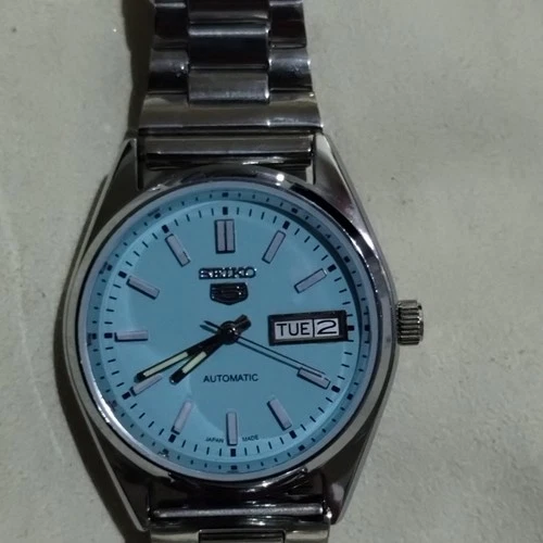 Vintage Seiko Sports 5 Automatic Watch Tiffany-Blue Dial 6309A