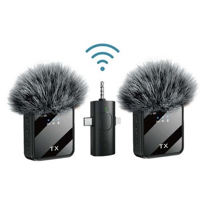 Dual Wireless Lavalier Mikrofon   Plug & Play Ansteckmikro für iPhone & Android