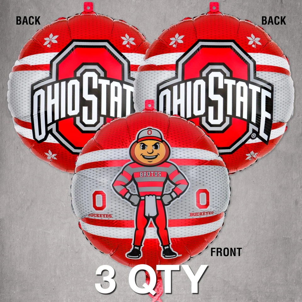 ¡Globos del estado de Ohio (3 piezas)! Suministros del Partido del Estado de Ohio con Brutus el B... Foto 2 de 4