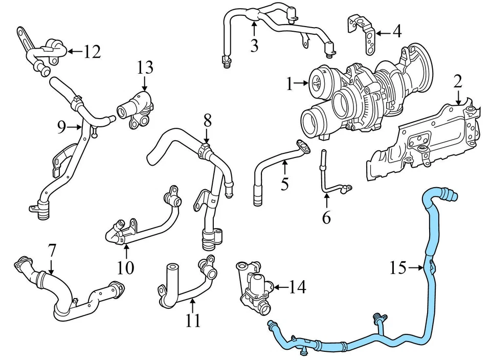 Mercedes-Benz G63 AMG 2018-2019 - Turbo refrigerante línea/tubo (devolución) Foto 3 de 4