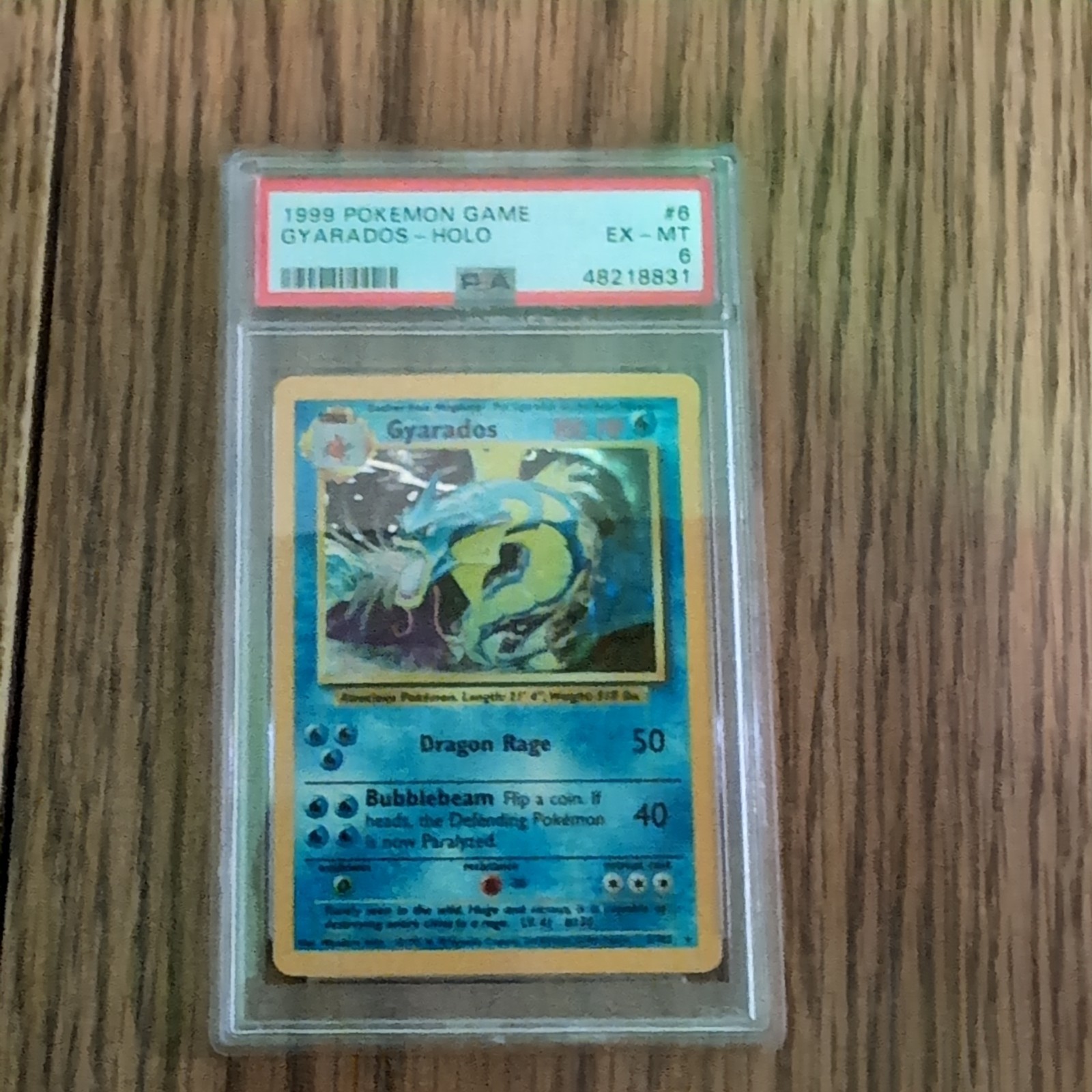 1999 POKEMON BASE SET UNLIMITED #6 GYARADOS-HOLO PSA 6