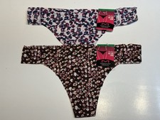 NWT 2 Pairs Maidenform Comfort Devotion Thong Panties Size L 7 Multicolor Prints