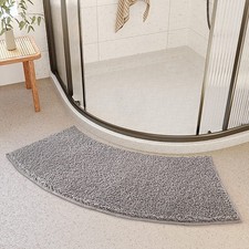 Quadrant Curved Bath Carpet, Microfibre Non Slip Corner Shower Mat, Soft Fluf...