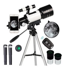 ToyerBee 15X-150X Refractor Telescope 70mm Aperture Phone Adapter Remote Control