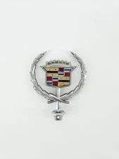 Vintage Silver Cadillac Crest Wreath Hood Ornament Emblem Car Replacement Part