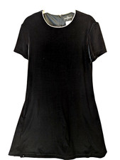 John Roberts 14 Velvet Black Jeweled Neck Vintage Cocktail Party Holiday Dress