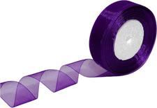 1 Inch 50 Yards Sheer Organza Ribbon Chiffon Ribbon for Gift Wrapping Wedding Bo