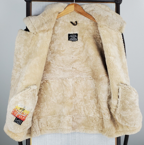 VTG FLIGHT EQUIPMENT Size Small B-3 Leather Shearling Flight Bomber Jacket NYC - Picture 19 of 24