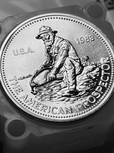 Tube of  (25)  1983 Engelhard  1oz Prospector Silver Rounds Gem BU w/Eng Tube