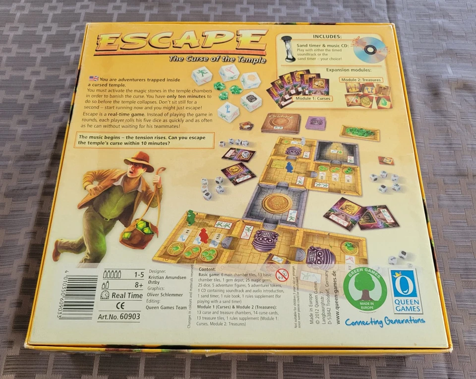 Escape: The Curse of the Temple juego de mesa Kris Ostby Queen Games 2012 usado Foto 2 de 4