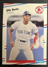 1988 Fleer Ellis Burks Baseball Rookie Card (RC) #348 Red Sox OF VG O/C. rookie card picture