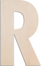 17 Inch Large Wooden Letter R, 1/4 in Thick Big Wood Letter for Crafts and Wall