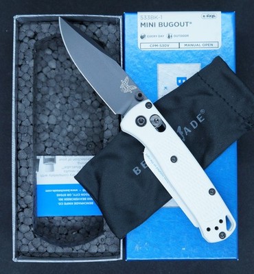 Benchmade 533BK-1 Mini Bugout White Grivory S30V Black Cerakote Steel USA Made