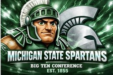 Michigan State Spartans 12x8in Metal Sign Big Ten Conference Est. 1855 Decor