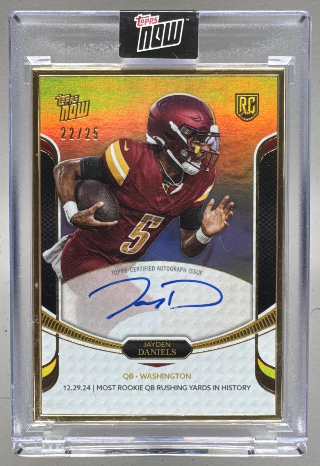 Jayden Daniels Topps Now Rookie Campaign Autographs #8A Orange