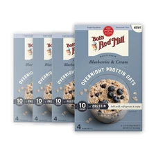 Bob's Red Mill Overnight Protein Oats Blueberries & Cream 16 Packets Total No...