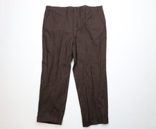 Vintage 60s 70s Streetwear Mens 42x29 Wool Knit Wide Leg Chino Pants Brown USA