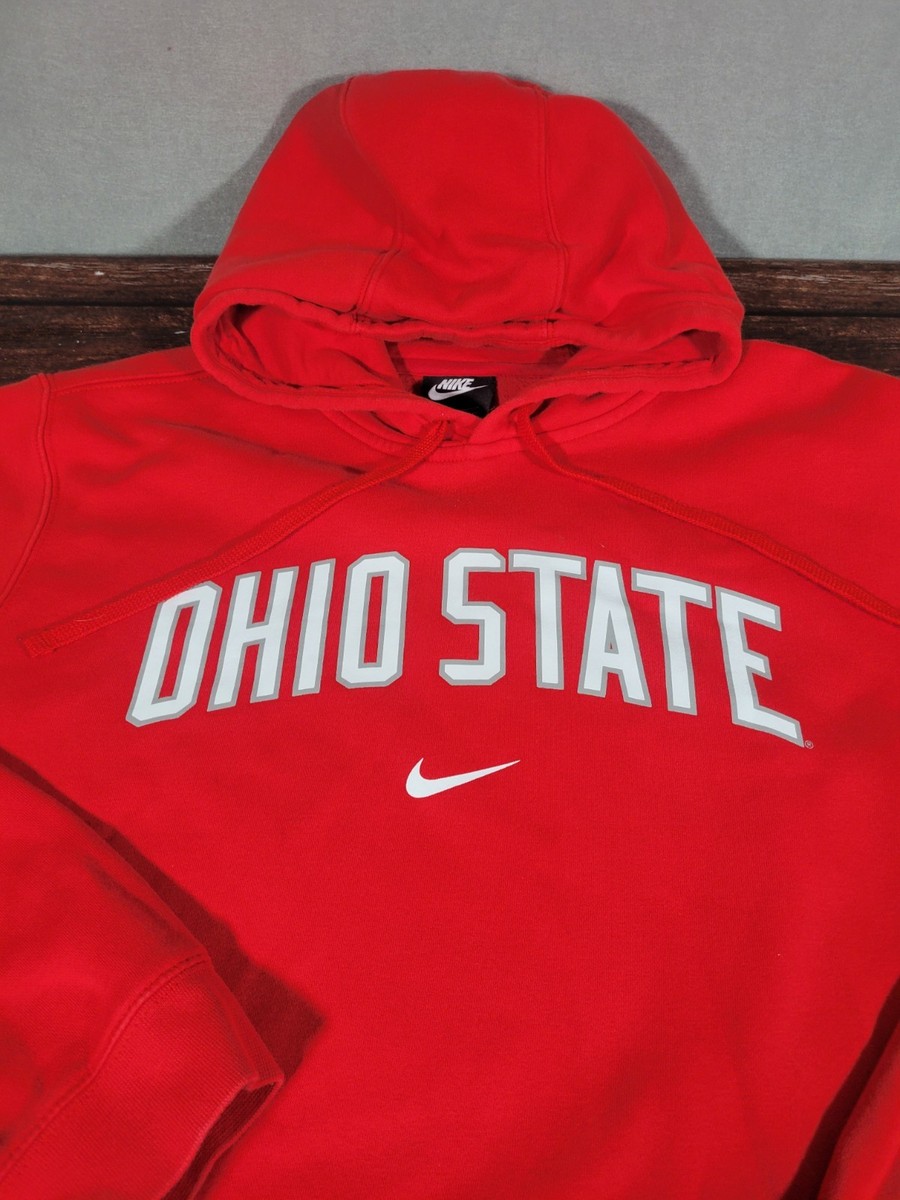 Nike Ohio State Buckeyes Hoodie Mens XL NCAA Center Swoosh OSU Red 