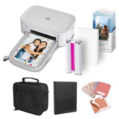 HP Sprocket Studio Plus WiFi Printer Wirelessly Prints 4x6  Photos Gift bundle