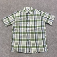 Vintage 60s McGregor Cotton Loop Collar Plaid Button Up Shirt Mens M Rockabilly