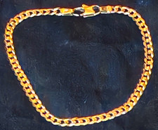 10K / 10ct yellow Gold Curb Bracelet Italy 5.54g Italian Vintage