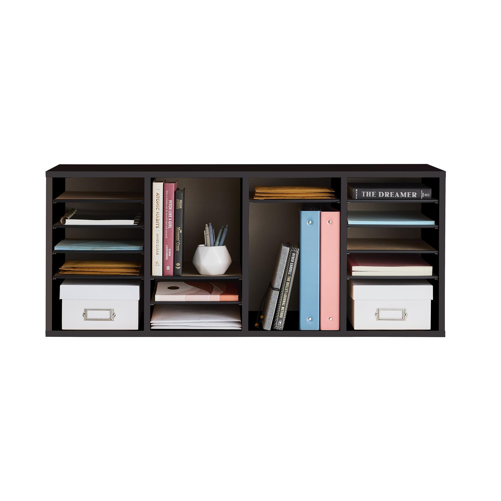 Wooden and Organizer for Home Office and Classroom, Adjustable Shelves and St...