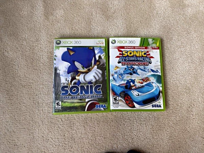 SEGA Xbox 360 Sonic the Hedgehog + Sonic & SEGA All-Stars Racing Lot of 2