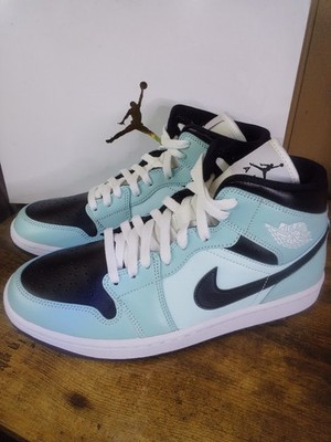 Air Jordan 1 Mid Women's Size 10.5 Light Dew/Black-Teal Tint BQ6472-300