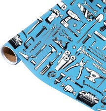 Tools Wrapping Paper Roll - Handyman Wrapping Paper - Blue