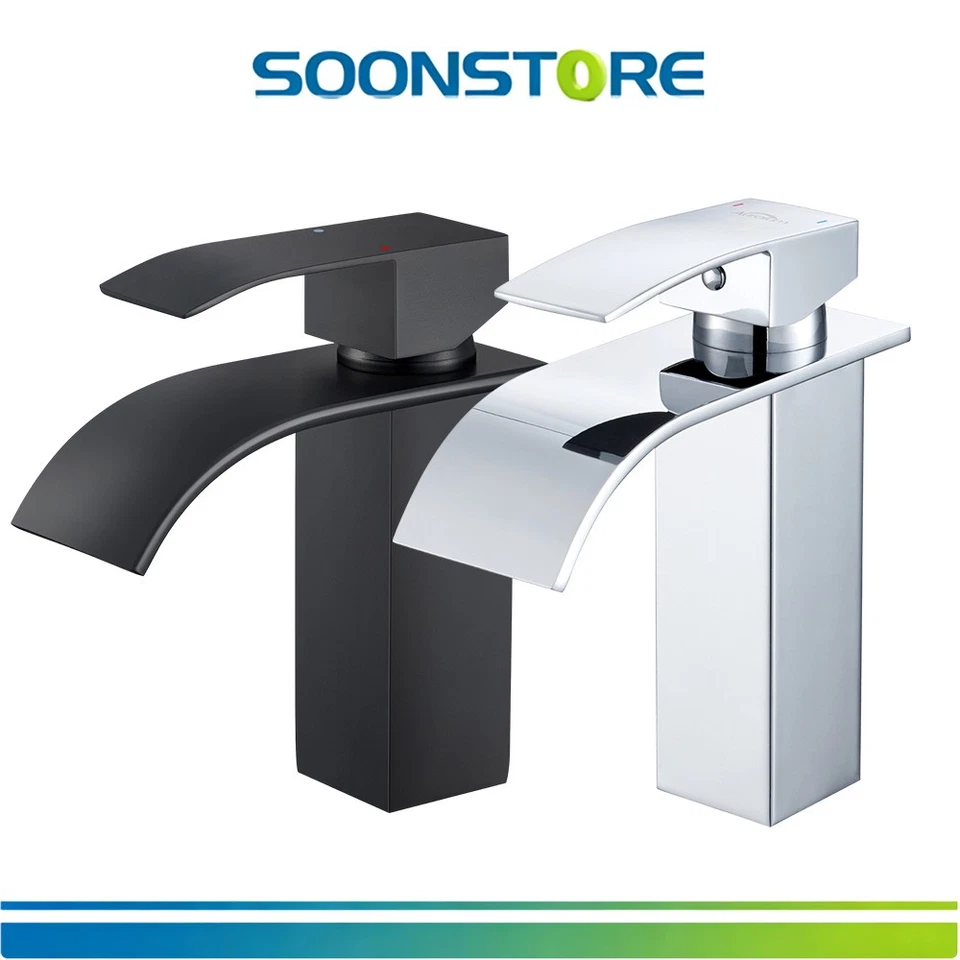 CECIPA MAX CECIPA Wasserfall Waschtischarmatur Edelstahl Mischbatterie Wasserhahn für Bad