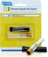 TarGard Reusable Cigarette Filter Holder, Portable 1 Count, Clear Black 