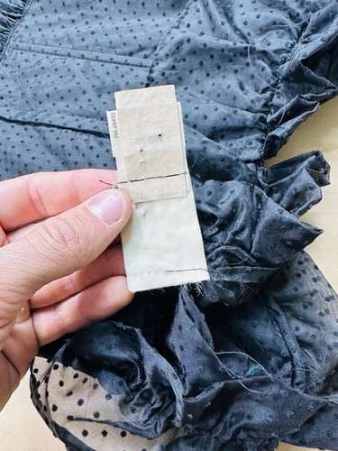 Vintage 80s Gunne Sax Frill Lace Victorian Reniessance Black Dress Size 9 - Picture 5 of 6