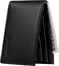 Slim Wallet for Men ID Window with RFID Blocking Front Pocket Minimalist Bifold