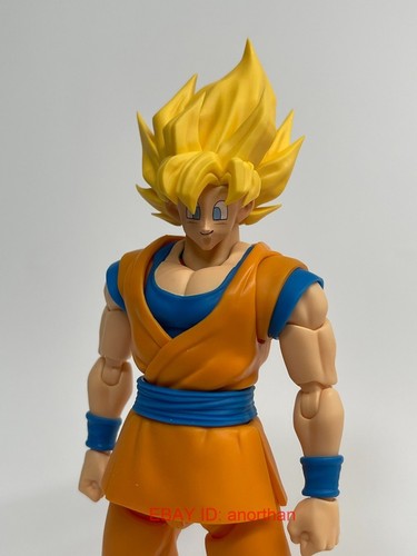 Personalizado 1/12 SHF Full Power Son Goku Cabello Amarillo PVC Cabeza Esculpida Accesorios - Imagen 2 de 4