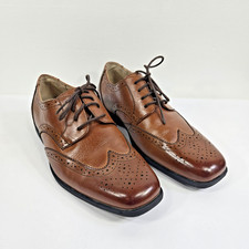Florsheim's Boys Size 7M Cognac Leather Dress Shoes Memory Foam