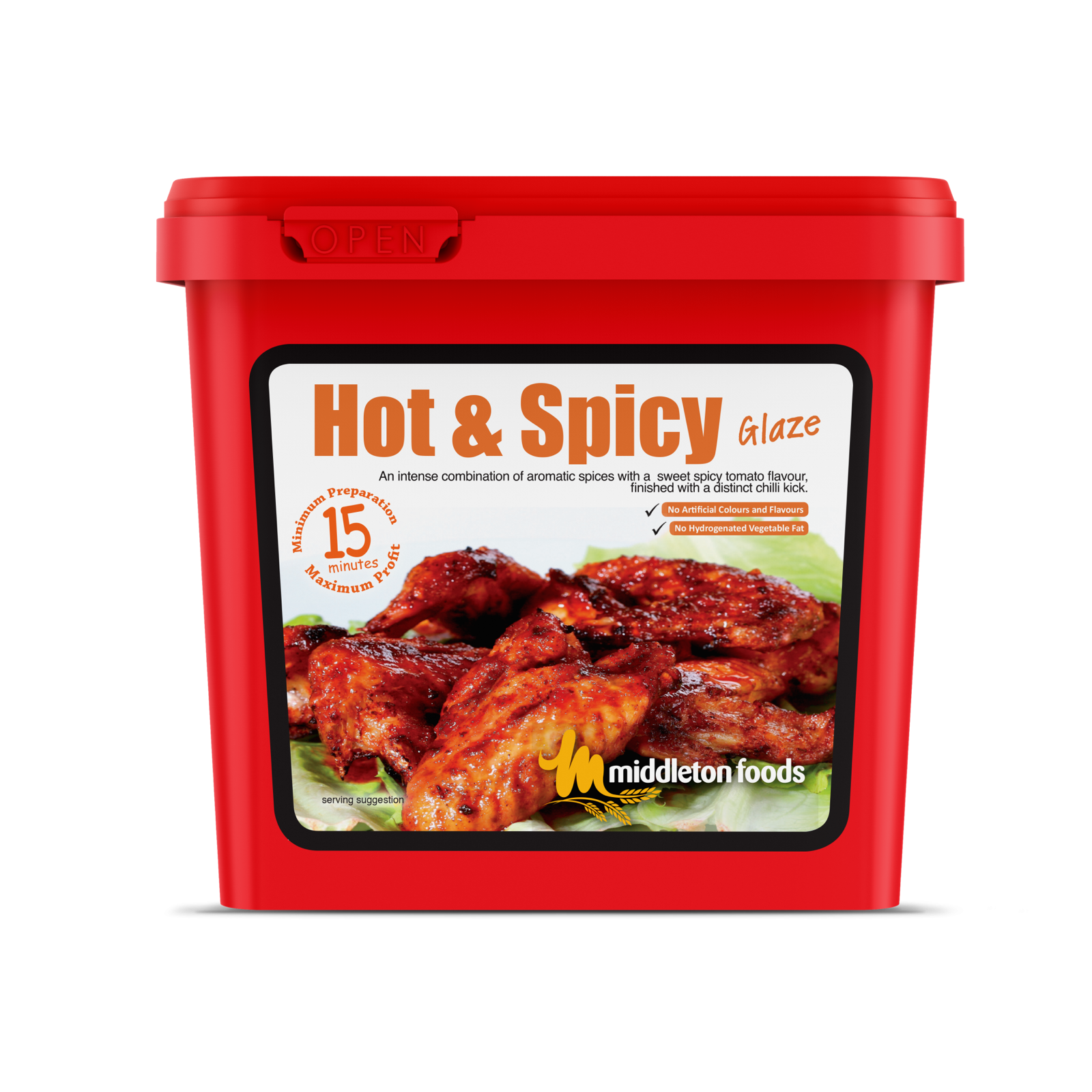 Middleton Foods 🌾 HOT & SPICY Meat Glaze Marinade Seasoning Mix 2.5kg Red Tub
