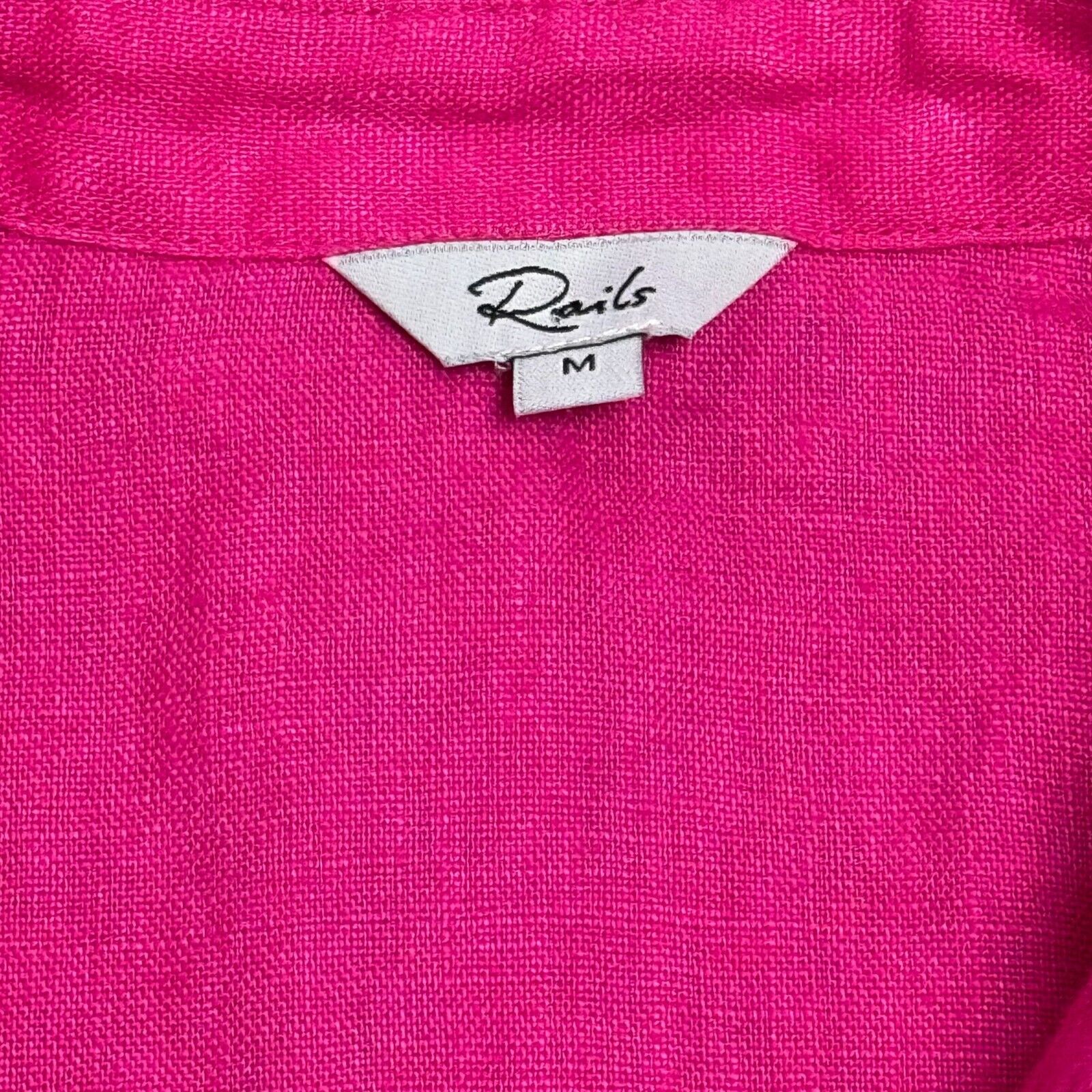 Rails Womens Size Medium Pink Raspberry Linen Mac… - image 2