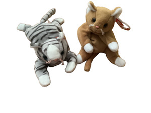 2 RETIRED TY BEANIE BABY CATS 1997 PRANCE and 1994 NIP
