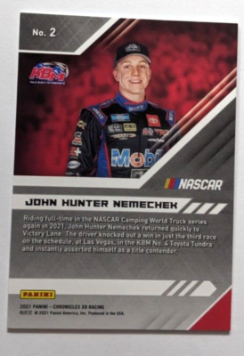 2021 CHRONICLES RACING XR BLUE JOHN HUNTER NEMECHECK 149/199 | eBay