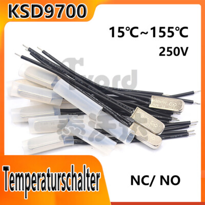 KSD9700 Temperaturschalter 15 ~155  Metall Thermostat Thermoschutzschalter NO/NC