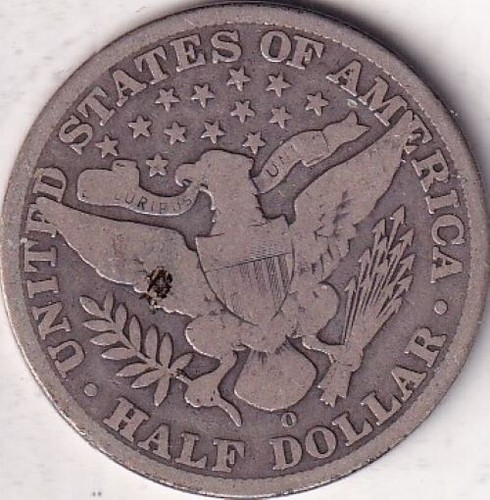 1909-O SILVER Barber Half Dollar - VG - #161 - BEAUTIFUL COLOR - Picture 2 of 2
