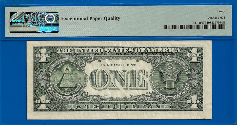 2003A $1 Federal Reserve Note PMG 40EPQ popular wanted birthday anniversary note - Image 3 of 3