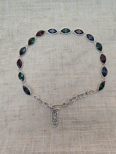 Yves Saint Laurent VTG 1980s Couture Silver Tone Rhinestone Necklace/ Choker - Picture 2 of 6