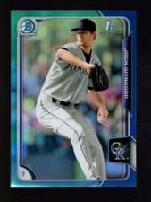 2015 BOWMAN CHROME BLUE REFRACTOR #95 JACK WYNKOOP RC 4/150 COLORADO ROCKIES